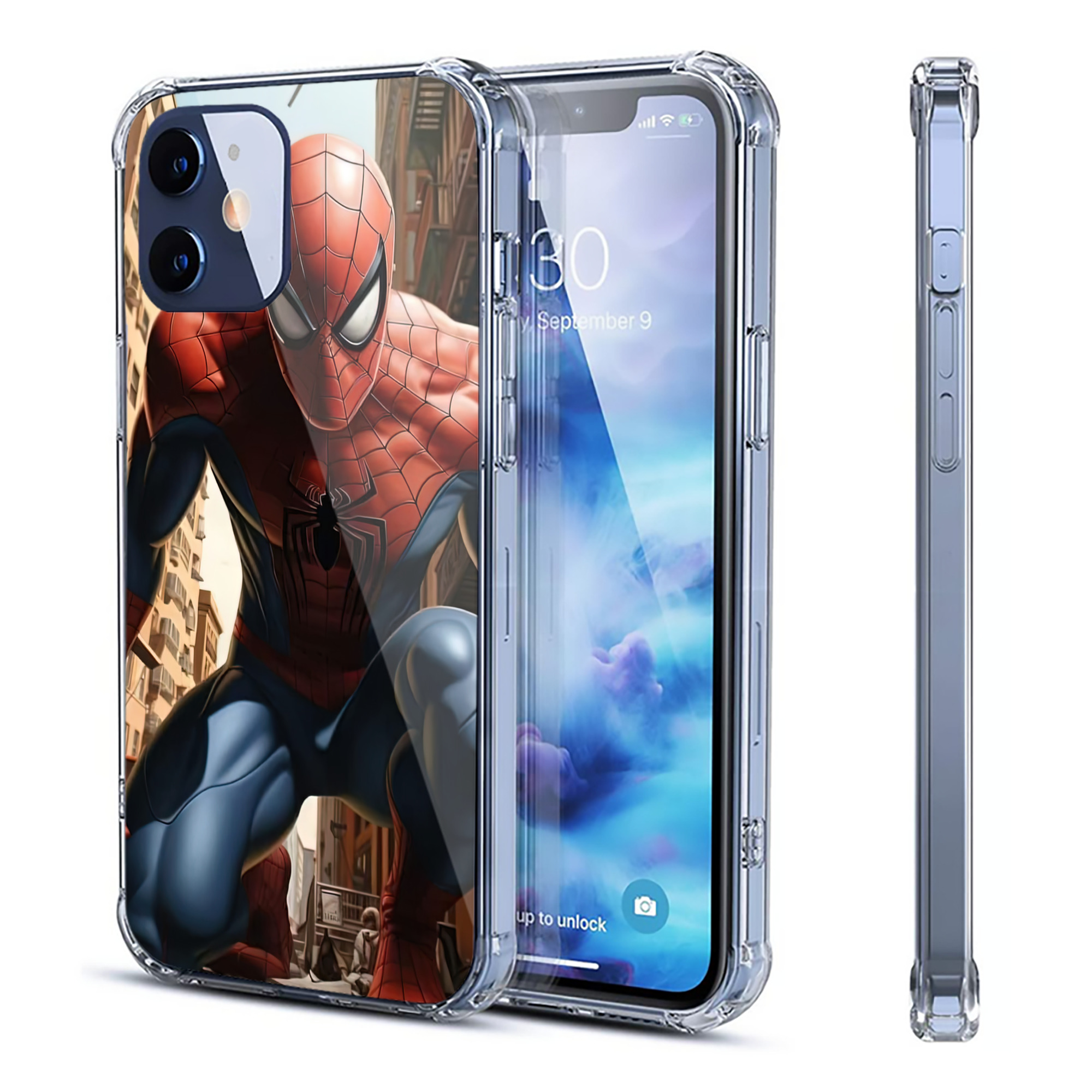 （画像用） Spider Man スパイダーマン 【iPhone 12シリーズ対応】透明スマホケース（クリアソフトケース）